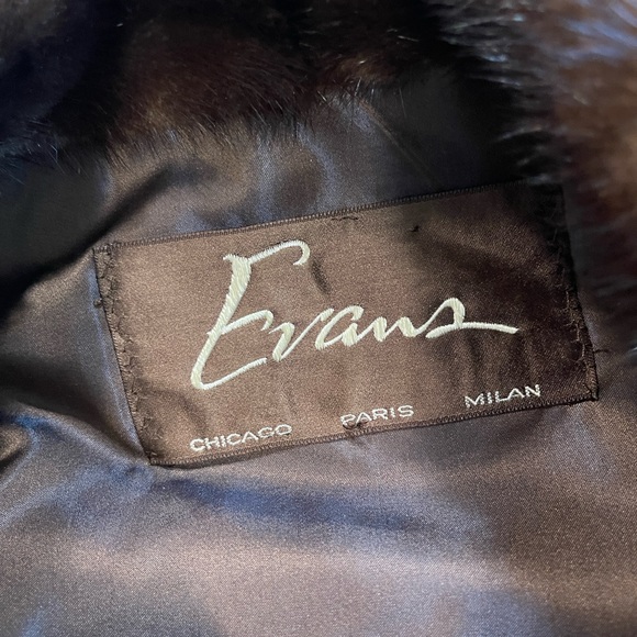 Evans Chicago Paris Milan Women's Mink Fur Shawl With Two Pockets Monogram MRS - Picture 2 of 6